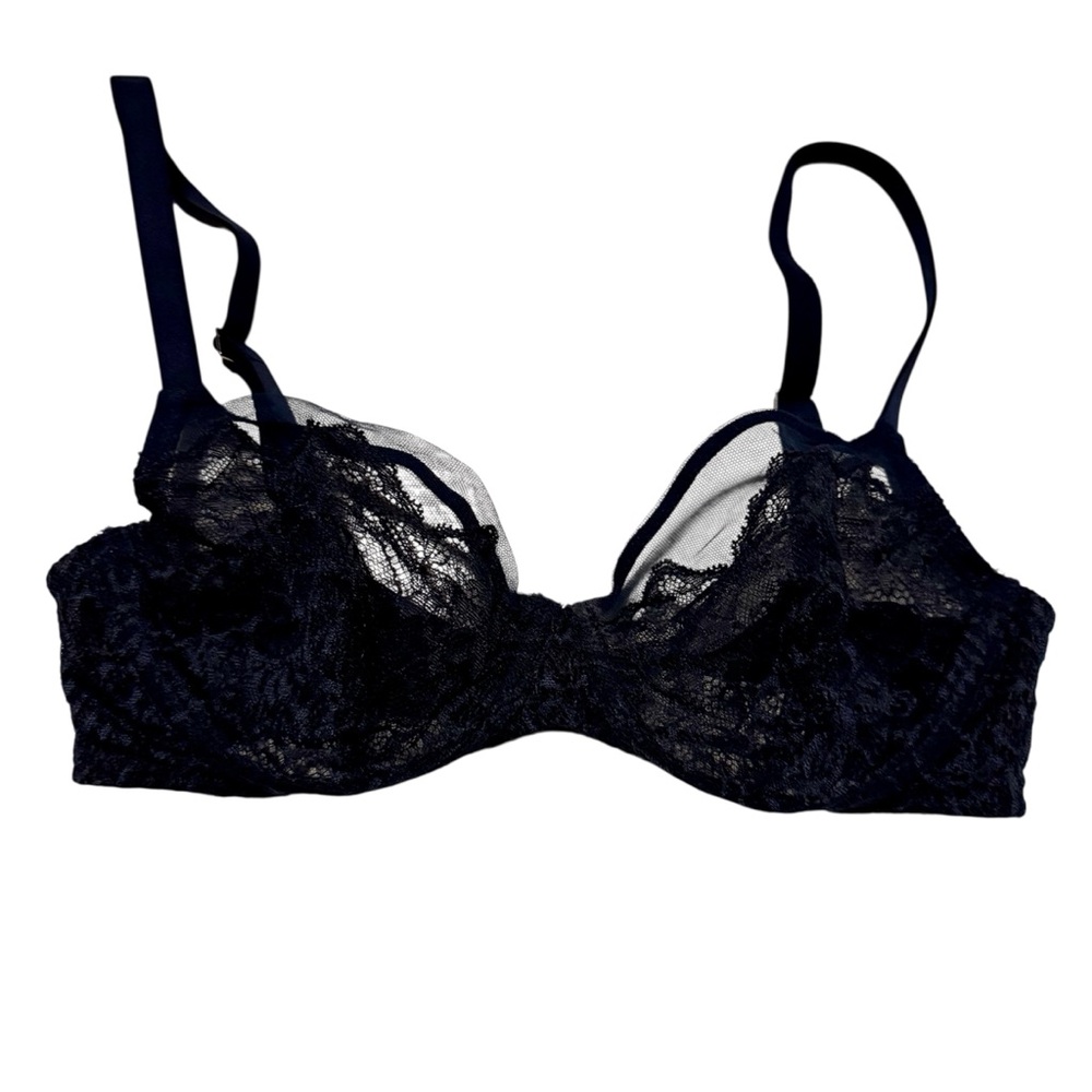 Elegant Lace Underwire LIBERTE Bra - Navy Size 32E